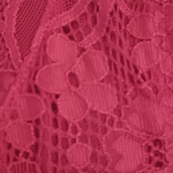Free People Galloon Lace Halter Bralette Deep Pink Women's Size XS - Picture 3 of 7